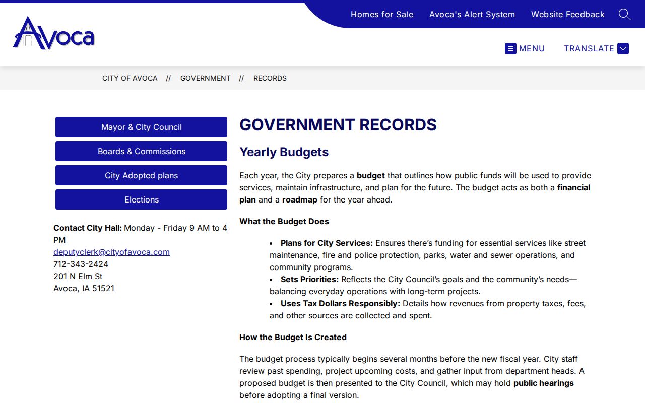 Avoca government arrest records route in Pottawattamie County