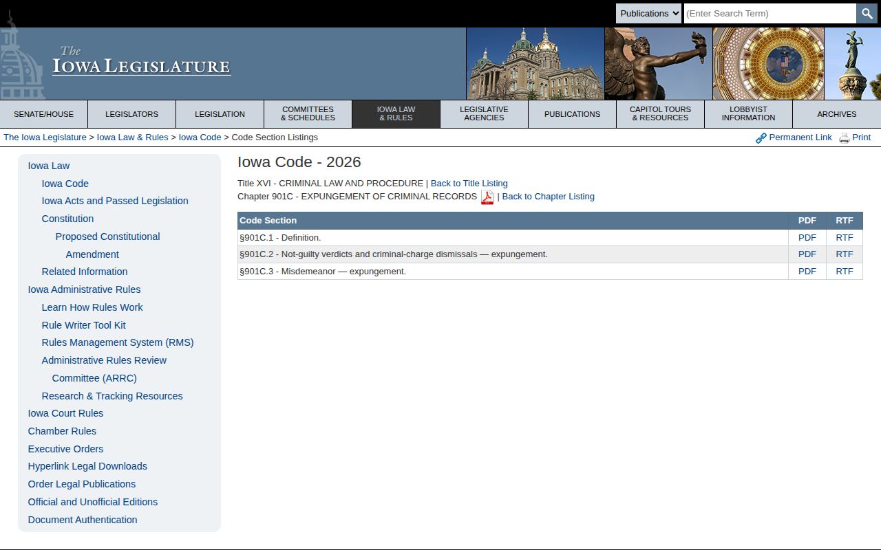Iowa expungement law for Pottawattamie County arrest records